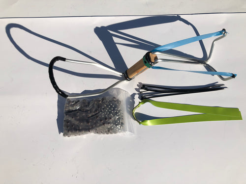 7" Extended Fork Slingshot with Wrist Brace Starter Kit