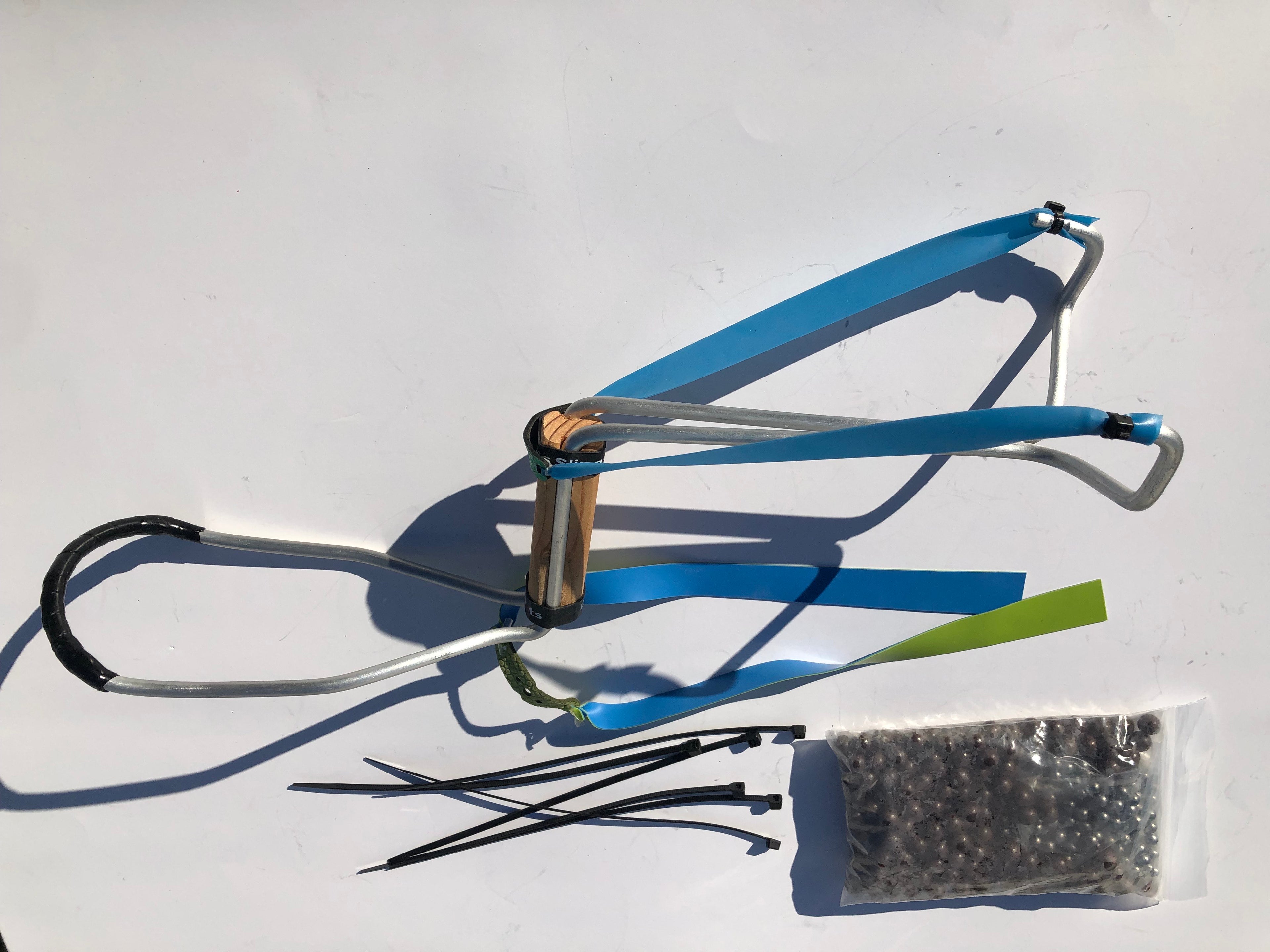 7" Extended Fork Slingshot with Wrist Brace Starter Kit