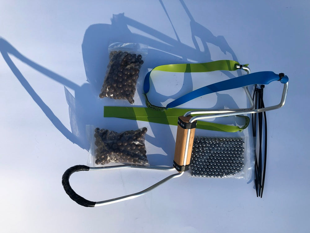 5" Extended Fork Slingshot with Wrist Brace Starter Kit