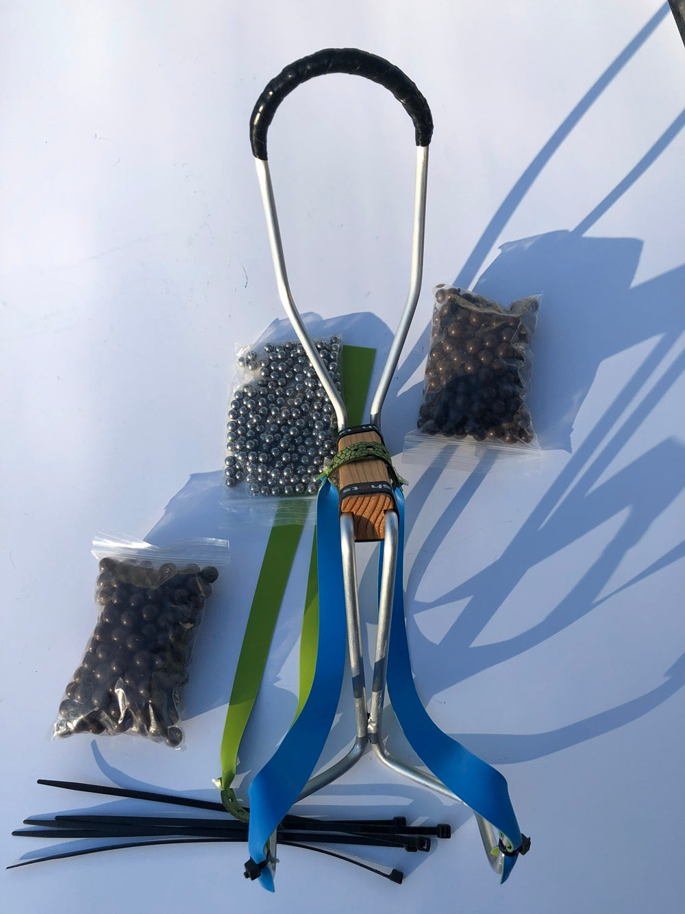 5" Extended Fork Slingshot with Wrist Brace Starter Kit