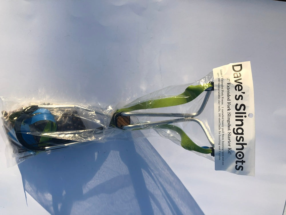 5" Extended Fork Slingshot with Wrist Brace Starter Kit